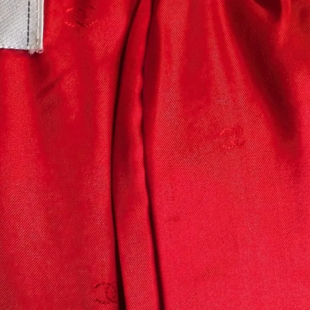 Vintage Chanel Cashmere Double Breasted Jacket Red Gold CC Logo Button FR36 | 4